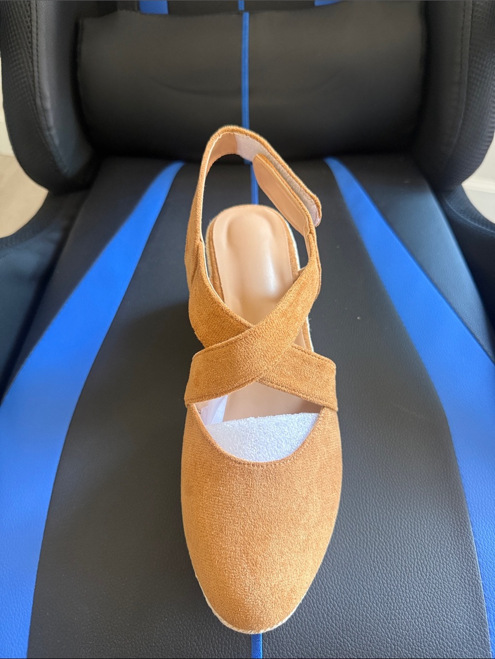 Women's Suede Slingback Mules in Tan